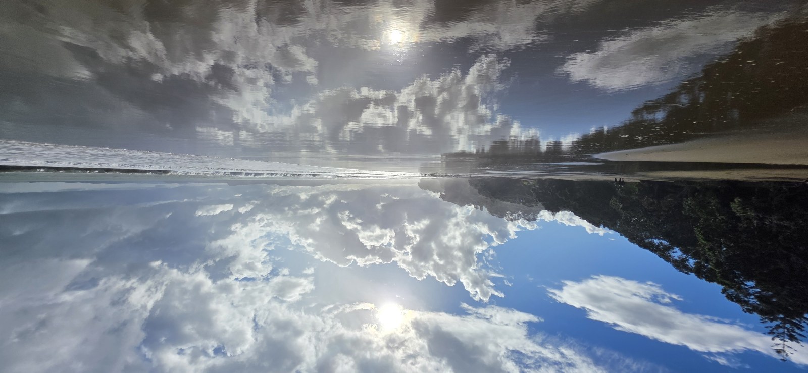 Stanmore Bay mirror in the sand